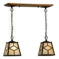 thumbnail image 1 of Meyda 150975 28 in. Diamond Craftsman 2 Light Island Pendant, Mahogany Bronze, 1 of 7