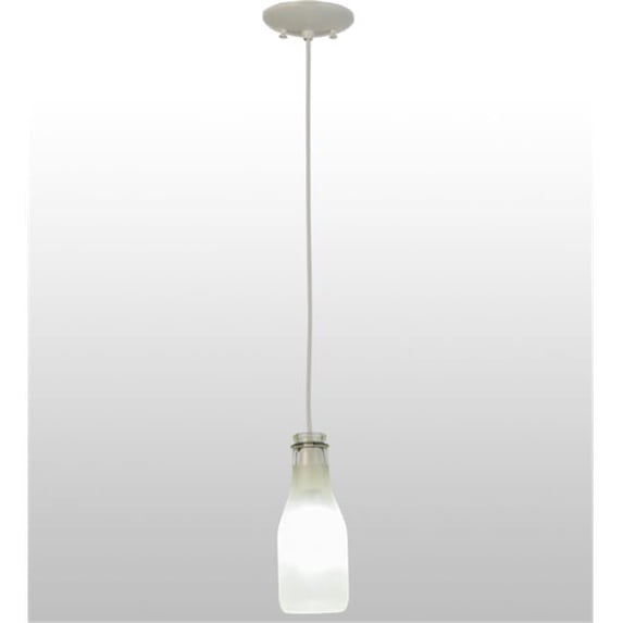 Meyda 151223 5 in. Milk Bottle LED Mini Pendant, Clear Sandblasted - Contemporary Country