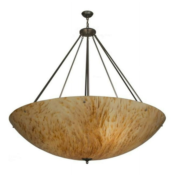 Meyda 151471 60 in. Madison Inverted Pendant, Nickel & Nat Horn Acrylic Sb