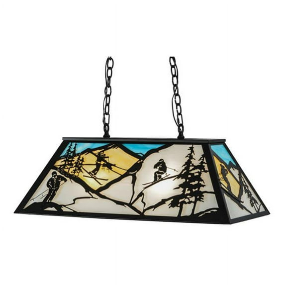 Meyda 152185 33 in. Alpine Oblong Pendant, Black & Glass