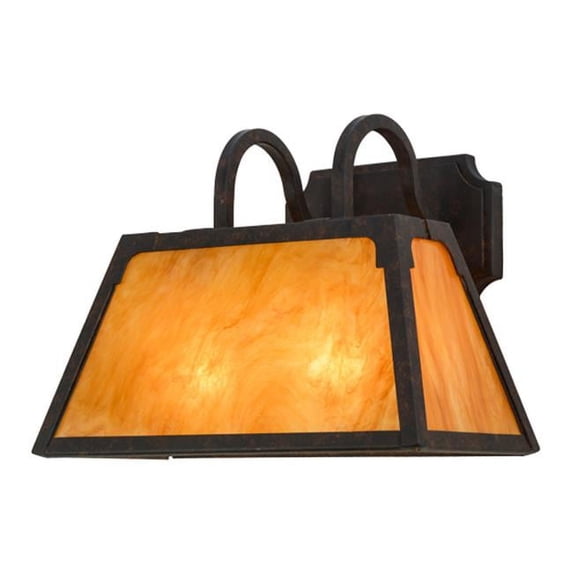 Meyda 153227 14 in. Dalton Wall Sconce, Cajun Spice & New Mica Acrylic