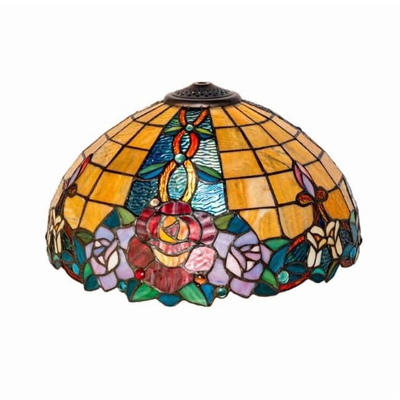 Meyda 142513 16 in. Wide Rose Vine Shade - Stained Glass