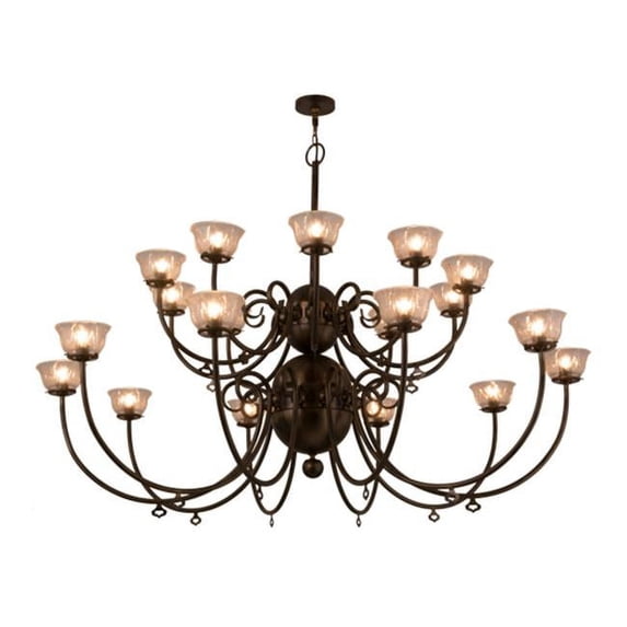 Meyda 160553 80 in. Perennial 20 Light Chandelier, Light Burnished Antique Copper