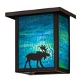 thumbnail image 1 of Meyda 163102 8 in. Hyde Park Moose Wall Sconce, Craftsman Brown Blue & Green, 1 of 6
