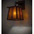 thumbnail image 1 of Meyda 163872 7 in. Prairie Loft Hanging Wall Sconce, Mahogany Bronze & Amber Mica, 1 of 6