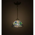 thumbnail image 1 of Meyda 165802 8 in. Roseborder Mini Pendant, Zaz Light Blue Blue, 1 of 7
