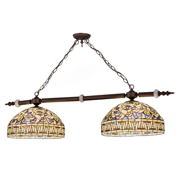 53"L Cockatoo Feathers 2 LT Island Pendant