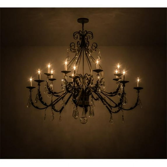 Meyda 169173 60 in. French Elegance 16 Light Chandelier, Antique Silver