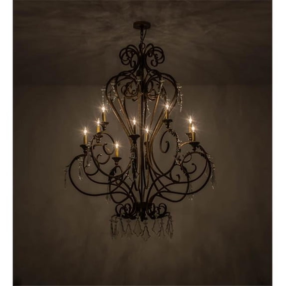 Meyda 169309 48 in. Josephine 10 Light with Crystals Chandelier, Spanish Gold 079U