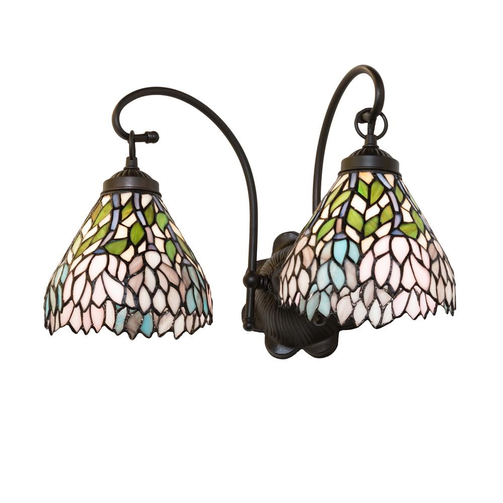 Wisteria Bronze and Black 2-Light Dimmable Wall Sconce