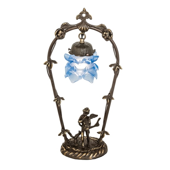 19" High Blue Cherub With Violin Mini Lamp
