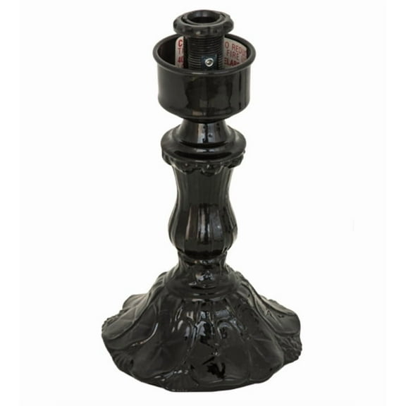 Meyda 175283 7.5 in. Mini Lily Table Base, Mirror Black