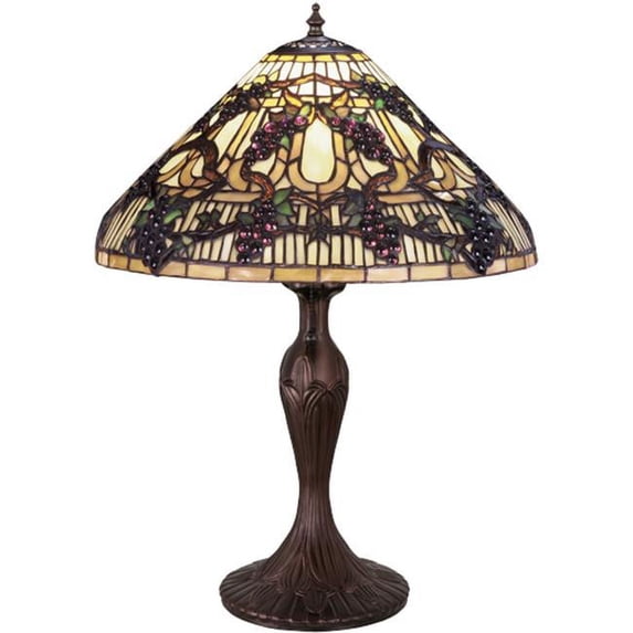 Meyda 181599 22 in. Jeweled Grape Table Lamp, Beige Ha Purple