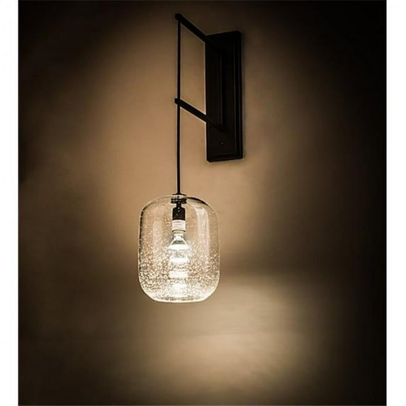 Meyda 186391 8 in. Pastilla Wall Sconce - Black, Clear & Seedy