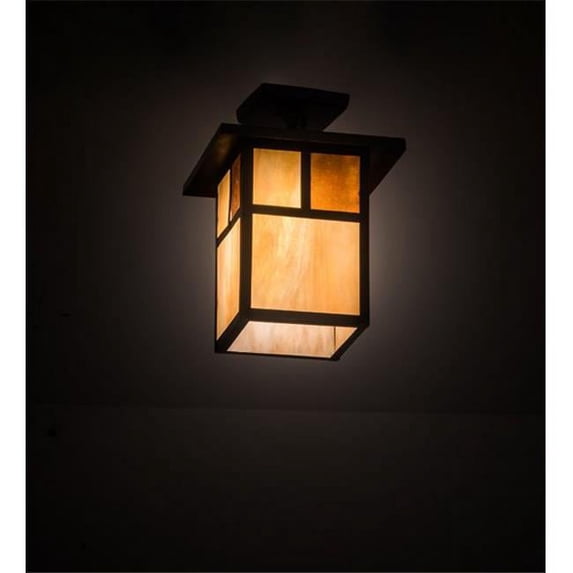 Meyda 194849 9 in. Hyde Park T Mission Pendant - Craftsman Brown
