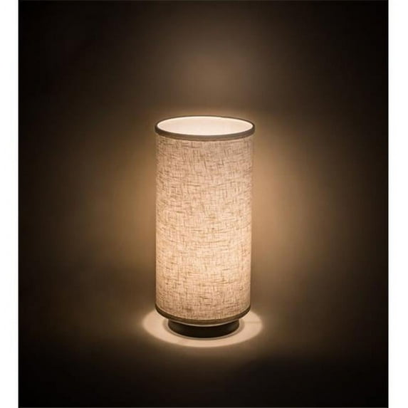 Meyda 196251 8 in. Cilindro Textrene Table Lamp - Timeless Bronze