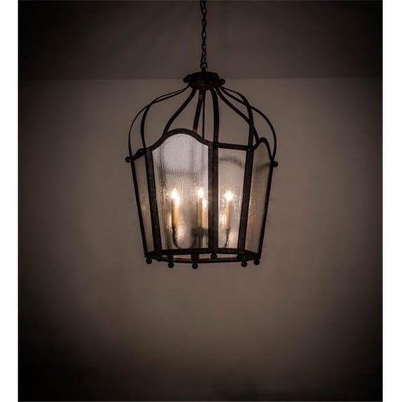 Meyda 197359 32 in. Citadel 6 Light Pendant - Gold & Clear