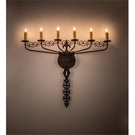 Meyda 199190 36 in. Almonte 6 Light Wall Sconce - Rust Finish