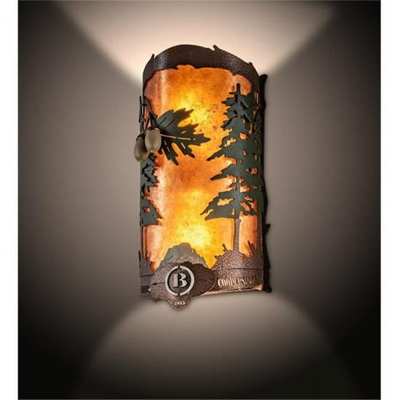 Meyda 199701 6 in. Oak Leaf & Acorn Personalized Wall Sconce - Copper Vein