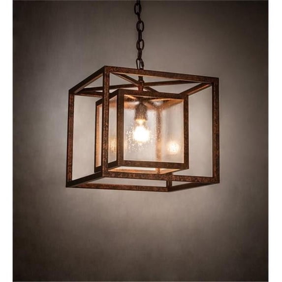 Meyda 200628 16 in. Kitzi Box Pendant - Copper
