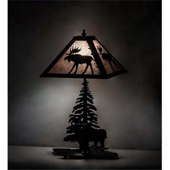 Meyda 228787 21 in. High Lone Moose Table Lamp