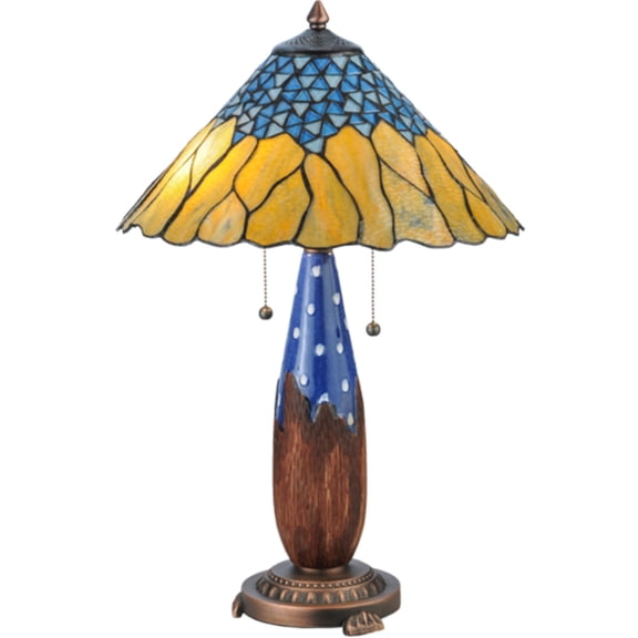 24.5"H Cristal Azul Table Lamp