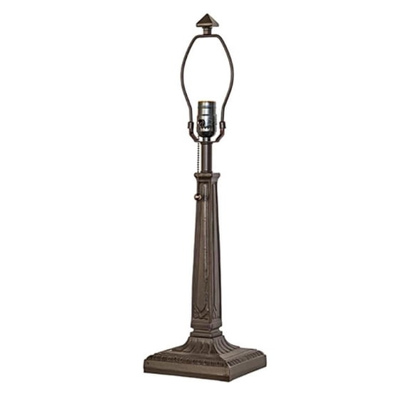 Meyda 284940 24 in. High Mission Table Base - Mahogany Bronze & Hi-Lited Craftsman Brown