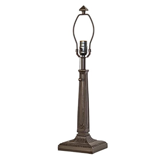 Meyda 284940 24 in. High Mission Table Base - Mahogany Bronze & Hi-Lited Craftsman Brown