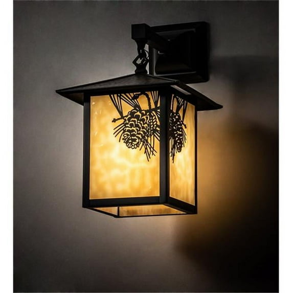 Meyda 41165 9 in. Wide Seneca Winter Pine Hanging Wall Sconce
