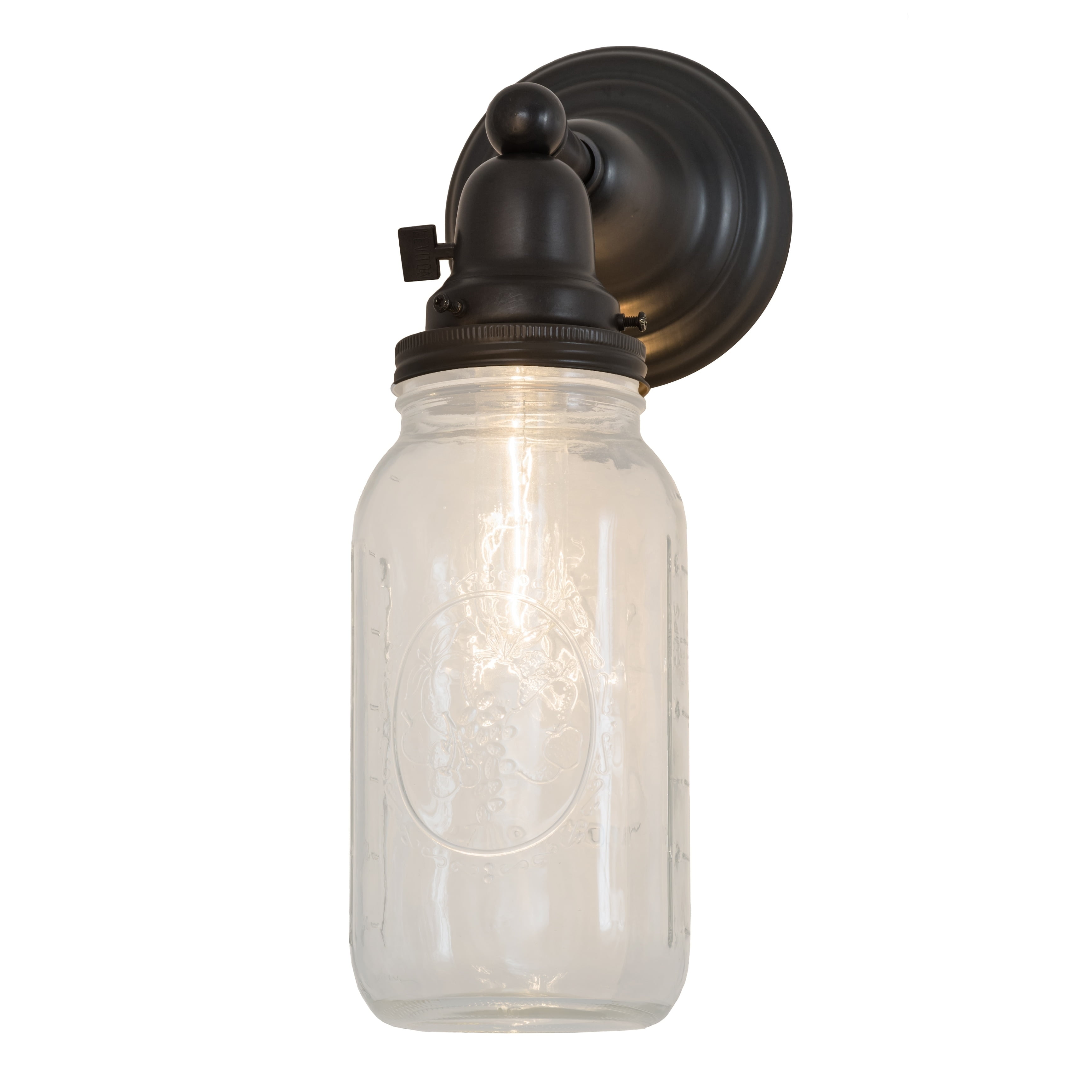 Craftsman Brown 9" Rustic Mason Jar Dimmable Wall Sconce