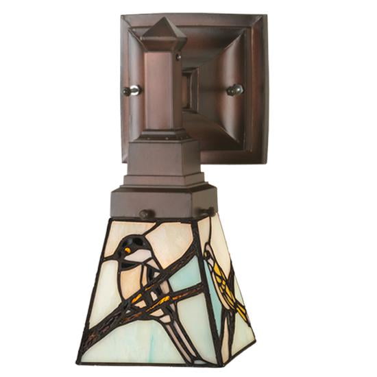 Bark Brown Azure Sky 1-Light Bronze Dimmable Wall Sconce