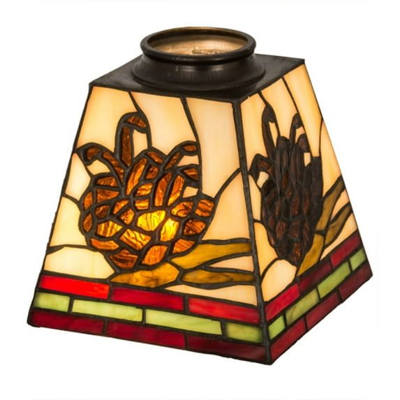 Meyda Tiffany 109524 Square Pinecone 5.5" Tall Lamp Shade