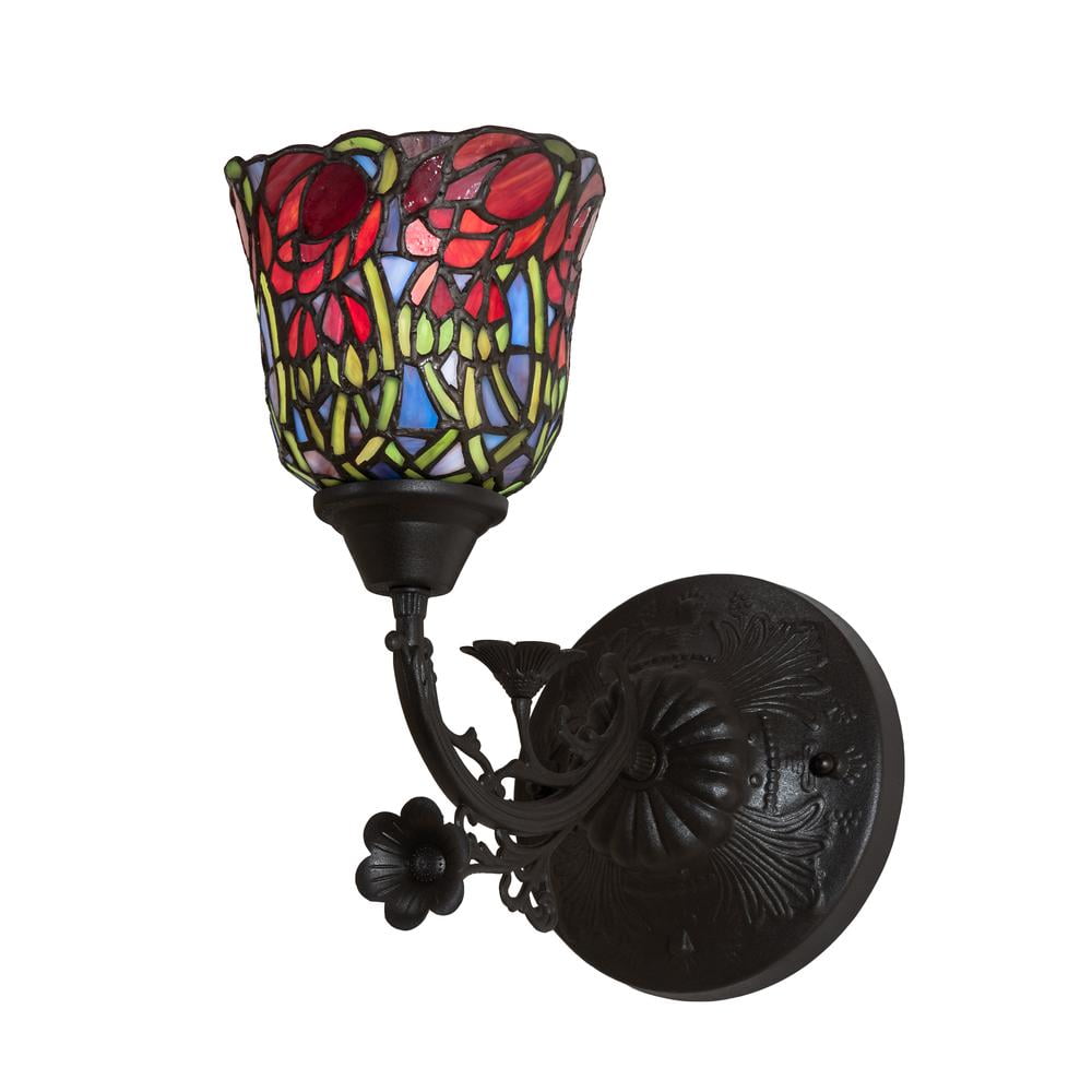 Rosebud Bronze Direct Wired 1-Light Wall Sconce