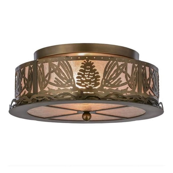 Meyda 65099 16 in. Mountain Pine Flushmount - Antique Copper