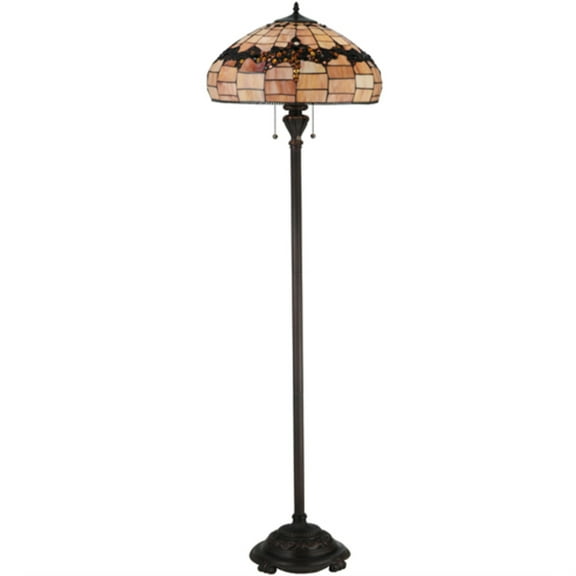Meyda Tiffany 130700 Concord 3 Light 66.5" Tall Hand-Crafted Floor Lamp - MultiColor