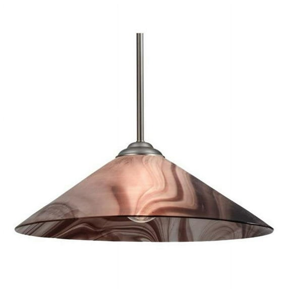 Meyda 74580 18 in. Chambord Swirl Fused Glass Pendant - Brushed Nickel