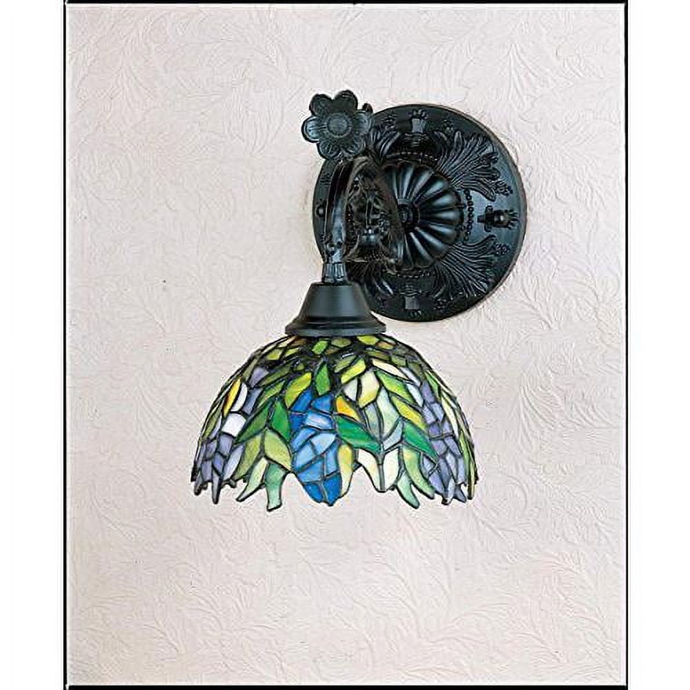 11" Victorian Honey Locust Stained Glass Wall Sconce