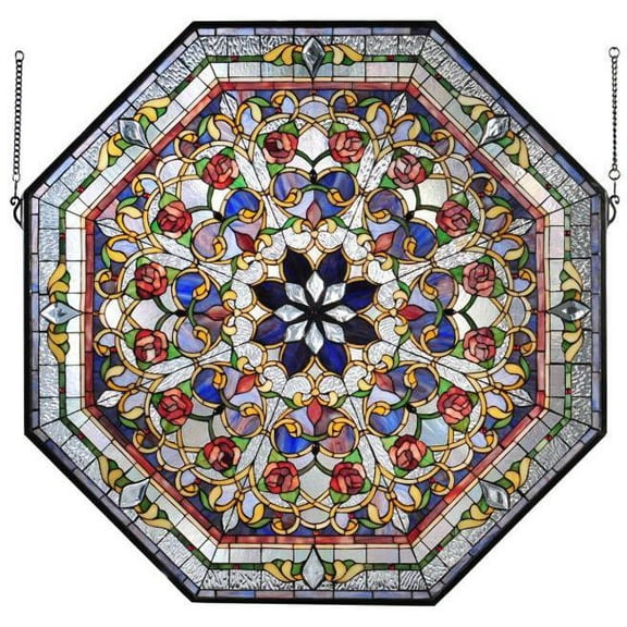 Meyda Front Hall Floral Stained Glass Window