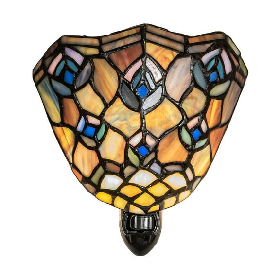 Meyda Home Office Restaurant Party Indoor Decorative 5.75""W Tiffany Peacock Feather Night Light