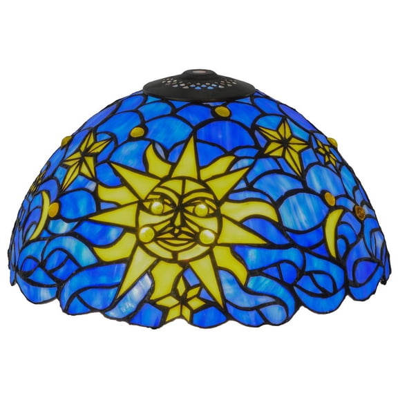 Meyda Lighting 12'W Sun, Moon & Stars Shade, Vadk Ia Yellow - 46479