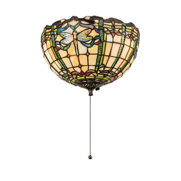 12" Wide Tiffany Dragonfly Fan Light
