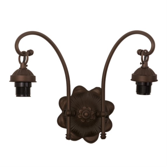 13"W Mahogany Bronze 2 LT Wall Sconce Hardware