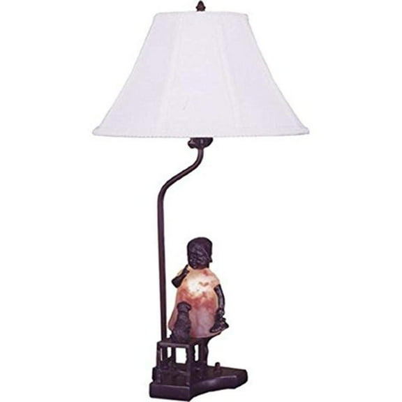 Meyda Lighting 14.5"H Silhouette Girl with Puppy Accent Lamp 24166