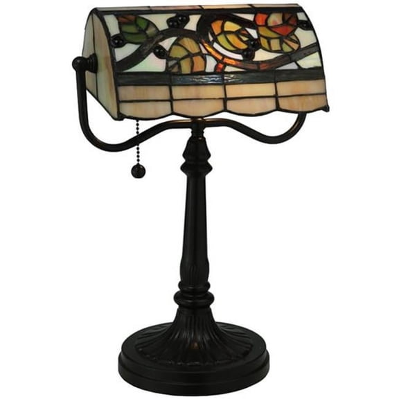 Meyda Tiffany Vineyard Banker's 15'' H Table Lamp