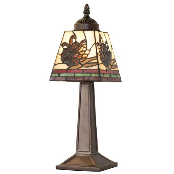 Meyda Lighting 15" High Pinecone Mission Mini Lamp