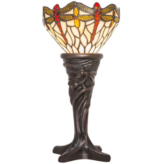 15" High Tiffany Hanginghead Dragonfly Mini Lamp
