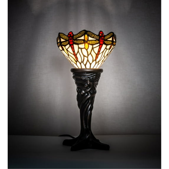 Meyda Lighting 15" High Tiffany Hanginghead Dragonfly Mini Lamp