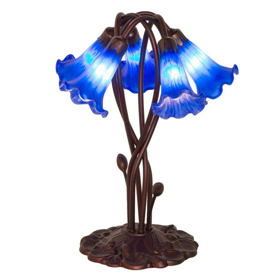 Meyda Lighting 16.5'H Blue Pond Lily 5 Lt Accent Lamp - 14995