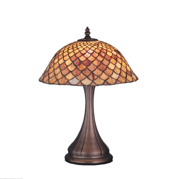 Meyda Lighting 16.5'H Tiffany Fishscale Accent Lamp, Paba - 81063