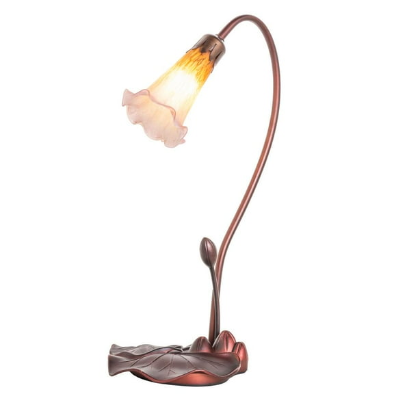 Meyda Lighting 16'H Amber/Purple Pond Lily Accent Lamp - 12460